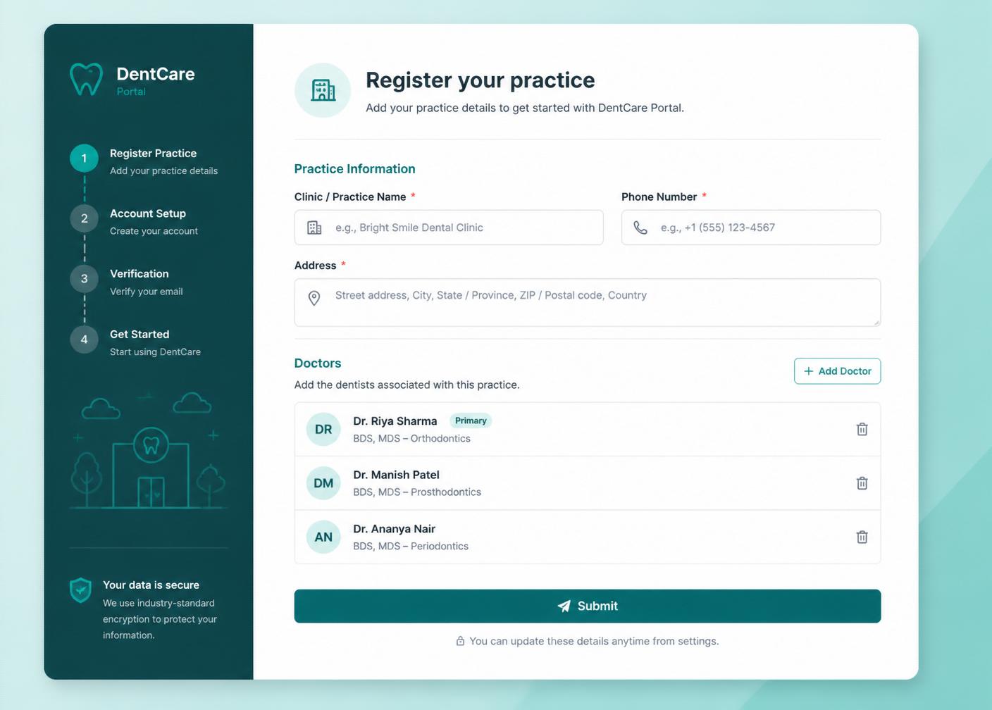 Register your practice
